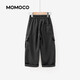Mami Maka (MOMOCO) children's clothing boys' pants 2026 spring style medium and large children's trendy casual pants dark gray 90