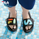 FILA children's shoes sandals 2026 summer men's and large children's non-slip slippers beach shoes black/radiant blue-BB 37 inner length 23.0cm