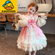 G.duck Little Yellow Duck Lolita Girls Princess Dress Spring and Autumn 2025 New Children's Birthday Party Dress for Girls Baby Pink Spring and Autumn Style 100