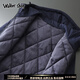 Walker Shop men's new autumn and winter cotton clothing, selected high-quality fabrics, light luxury business thickened warm hooded jacket for men, black XL/52