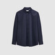 Jiumuwang shirt men's 26 spring new quality wool series tops, the same style as the mall, slim version + dark night black + FS1610122 43 (180/104B)