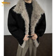 Mountain-carved fur collar plus velvet cotton-padded jacket for men in winter with a handsome design, a warm cotton feel, a loose and thickened jacket, gray M (recommended 95-110 Jin Jin is equal to 0.5 kg)