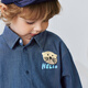 Minibala boys' shirt, cotton soft, skin-friendly, breathable, not easy to fade, imitation denim children's shirt 2026 spring, denim dark blue 88301 80