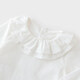 Koala Nose Double Layer Lace Collar Top Exquisite Aesthetic Wear French Simple Versatile Shirt for Baby Girl Milk White 100