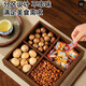New Year living room coffee table solid wood dried fruit storage box fruit tray high-end light luxury snacks dried fruit tray with lid kk Chinese style walnut grain dried fruit box-solid wood 6 square grid handle style