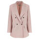 MAX MARA Women's Jacket Warm Anti-wrinkle Blended Commuting Work Jacket Simple Pink One Size |44