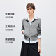 DESIGNICE stand-collar long-sleeved wool sweater 2026 spring new smart commuting temperament zipper cardigan top for women gray M