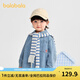 BALABALA Shopping mall same style baby shirt long sleeve denim jacket boys top 2025 new autumn clothing denim light blue 88101 90