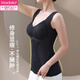 Chauffage en velours modal et gilet chaud pour les femmes avec des tampons mammaires sans porter de chemise de base de soutien-gorge pour l'automne et l'hiver à l'épreuve du froid Classic Classic Black XL 110-130Jin [Jin est égal à 0,5 kg]