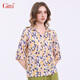 GITTI printed shirt for women 2026 spring and summer new short-sleeved loose slim large size shirt G261028 grass green 159 M (2)