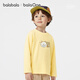BALABALA balaOne BALABALA children's long-sleeved T-shirt for boys and girls 2026 new spring cute cartoon top lemon yellow 30312 80