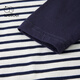 WELLBER children's T-shirt spring and autumn new long-sleeved T-shirt striped versatile contrasting color splicing top baby inner wear pure cotton for children and middle-aged children basic model navy 90