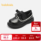 Balabala Girls Princess Shoes Literary Retro Literary Spring and Autumn Baby Sweet Trendy Small Leather Shoes Black 90001 36 Size