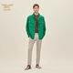 HERMES Men's New Workwear Stand Collar Jacket Loose Multi-Pocket Green Jacket Casual Wear Green 46