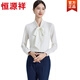 Hengyuanxiang white satin shirt women's spring and autumn commuting drape no-iron bow ribbon top women's long-sleeved work shirt white S