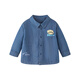 Minibala boys' shirt, cotton soft, skin-friendly, breathable, not easy to fade, imitation denim children's shirt 2026 spring, denim dark blue 88301 80