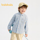 Balabala shopping mall same style Balabala children's long-sleeved shirts for boys and girls 2026 new spring and autumn plaid tops blue and white 00481 110