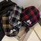 Xiaohongshu Korean style red plaid puppy forward hat for women spring and autumn all-match niche beret big head circumference red plaid M (5658cm)