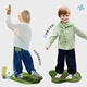 Betis children's shirt boys spring new cotton baby cartoon casual long-sleeved white shirt green 80 cm
