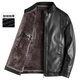 SEPTWOLVES winter middle-aged men's leather jacket plus velvet thickened fur one-piece fur jacket elderly dad wear lapel leather jacket PY212 coffee color L 175 110Jin Jin is equal to 0.5 kg or less