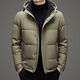 海澜之家（HLA）冬季中老年羽绒服男士加厚中长款中年爸爸派克老人冬装夹克外套潮 卡其色 3XL 190