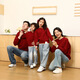 Family portrait, parent-child outfit, red New Year sweater for the Year of the Horse, New Year greeting clothes for a family of three, mother and daughter, high-end style, burgundy sweater/single piece 100, children's size 100 (recommended height 95-105cm)