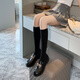 Black socks women's socks spring and autumn goose down long tube knee-high jk calf socks non-falling pressure Japanese sweet black mid-calf socks one size