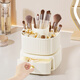 One-for-one rotating makeup brush storage tube dressing table lipstick eye shadow holder pen holder 360 rotation 0 odor cream platinum/double storage