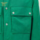HERMES Men's New Workwear Stand Collar Jacket Loose Multi-Pocket Green Jacket Casual Wear Green 46
