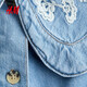 H&M Women's Shirt 2026 Spring New Collared Denim Fashion Trend Short Denim Jacket 1316675 Light Denim Blue/Flower XS 155/80