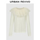 UR2026 spring new children's clothing girls urban elegant simple lace gauze collar T-shirt UGU460005 nude apricot 110