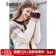 Betu Women's 2025 Winter New Wool Knitted Sweater Fair Isle Jacquard Slim Trendy Top Women 2412X03 Apricot S