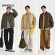 SANFU 2026 Spring Men's Split Color Lapel Work Jacket Street Fashion Loose Jacket 518559 Khaki M