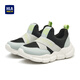 Hailan House HLA Children's Shoes 2026 New Children's Sports Shoes Boys' Mesh Breathable One-Pedal Running Girls Gray Black 28 Inner Length 17.5cm