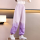优优1点（Yoyo one）女童裤子春秋儿童新款秋装运动裤2025卫裤女大童洋气长裤 4882白色+16207粉紫（加绒套装 170cm