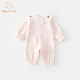 Banxidi baby clothes, spring clothes, infant jumpsuits, princess baby outing clothes, one-month-old full-moon one-year-old dress, pink 66cm