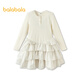 Balabala shopping mall same style children's clothing children's dress girls 2026 new spring dress cake dress sweet white tone 00311 120