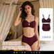 DANA FARROW brand new underwear set for women, thin anti-sagging, wire-free lace push-up bra for large breasts, wine red set S 32/70 (suitable for 70A/70B) One size fits all