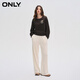 Nur modische vielseitige Buchstaben losen kurzer runder Hals Langarm Sweatshirt für Frauen 12349S033 E11 Dark Night Black After Dark S (160) 80A