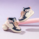 Hello Kitty children's shoes, girls' sneakers, Kuromi children's shoes, high-top sneakers, stylish spring all-match casual shoes, blue and pink, size 26, suitable for feet 15.7-16.2cm long