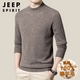 JEEP SPIRIT high-end brand 100% woolen sweater men's half turtleneck winter thickened solid color middle-aged bottoming sweater sheep. Cashmere sweater medium gray high-end special non-pilling 2025 autumn and winter new model XL 175 (recommended weight 140-160Jin Jin equals 0.5 kg)