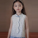 Hacikis hacikis children's clothing 25 summer new children's vest cheongsam collar new Chinese tops girls sleeveless shirts for middle and large children