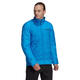 Adidas Men's Outdoor Jacket Warm, Windproof and Waterproof Compressible Blue High Collar Full Zipper Elastic Cuffs 26 New Shock Blue One Size | M