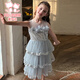 Fuluomi Fuluomi girls princess dress summer new children's sweet sequined mesh dress gray 110