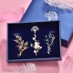 Antique plant brooch three-piece set gift box corsage ladies temperament luxury pearl brooch suit suit coat scarf coat scarf sweater buckle simple fashion jewelry pin with accessories T590 brooch three-piece set