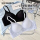 Six Rabbits Six Rabbits Seamless Underwear Women's Small Breast Gathering Anti-sagging Bra No Wires Soft Support Breast-Reducing Bra Champagne White M