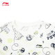 Li Ning children's clothing loose quick-drying short-sleeved cultural shirt for boys and girls 26 new soft and comfortable round neck T-shirt sports top gray green full print-1 90