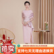 Rindu's daughter is getting married and her mother's high-end dress is high-end 2025 new style noble Xi mother-in-law's wedding banquet cheongsam pink S