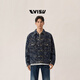 EVISU members get 15% off Fushen 2026 spring new men's all-over leopard pattern denim jacket, denim blue all-over S