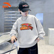 ANTA children's fleece sweatshirt 2026 Spring New Year's model for the Year of the Horse, middle and large children's cotton thickened and warm zodiac year New Year's greeting clothes, gray floral gray, casual and versatile 140 cm
